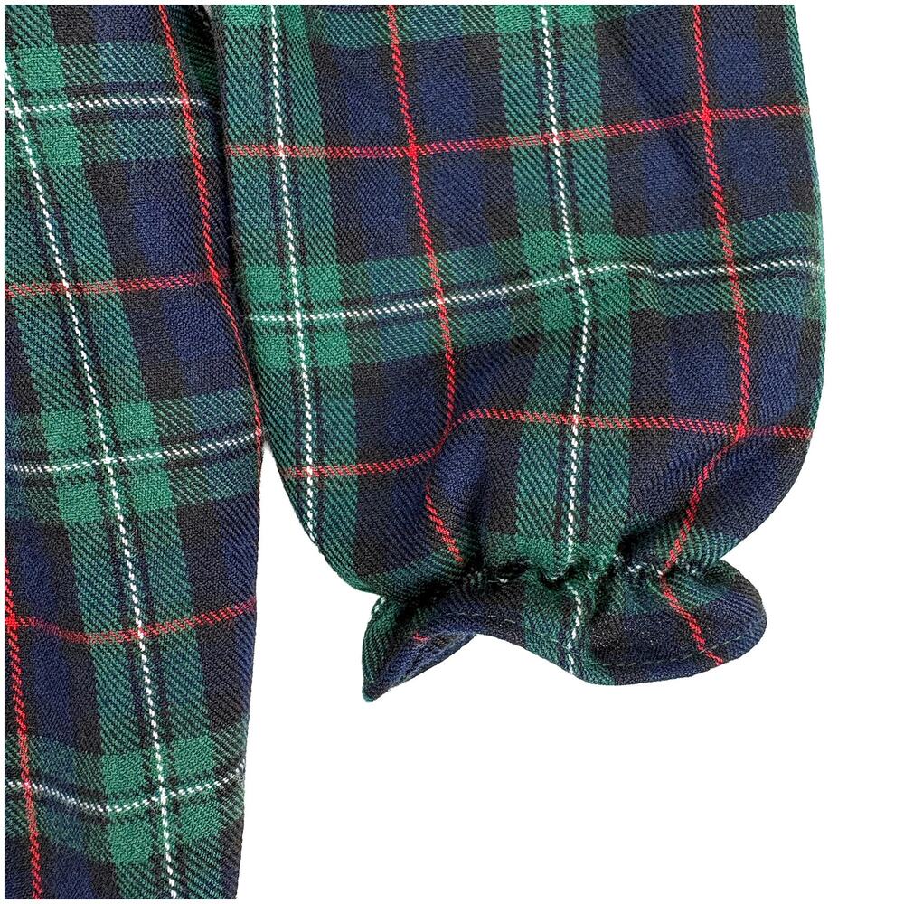 VTG Baby Togs Smocked Plaid Dress Toddler Girls 24M Green Navy Holiday Photos - Picture 10 of 11